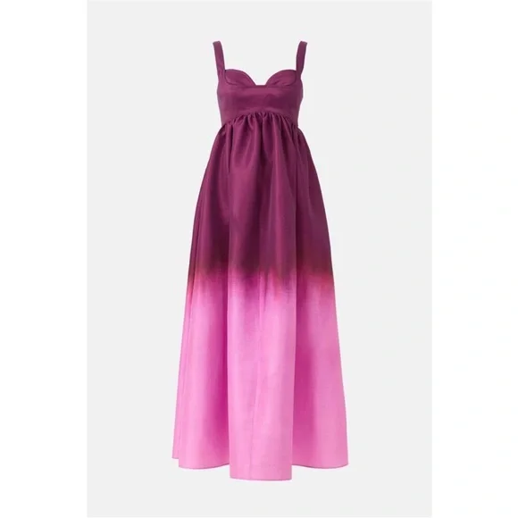 Acler Redin Ombré Maxi Pink Structured Lace Up Back Dress size US 8 $550 MSRP - Picture 5 of 13